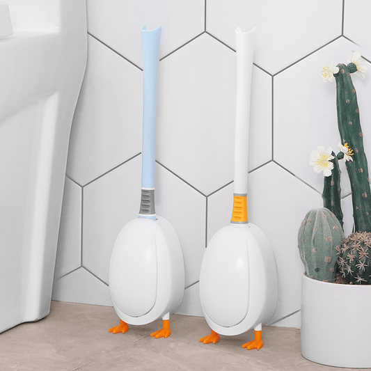 Duckling Silicone Toilet Brush - Automatic Opening and Closing Gravity Storage Rack