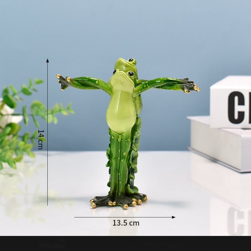 Handmade resin frog pastoral style art ornaments
