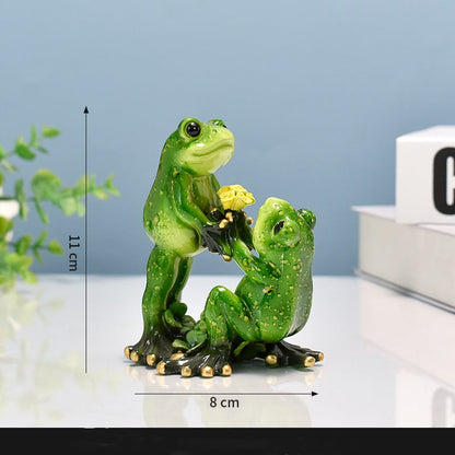 Handmade resin frog pastoral style art ornaments