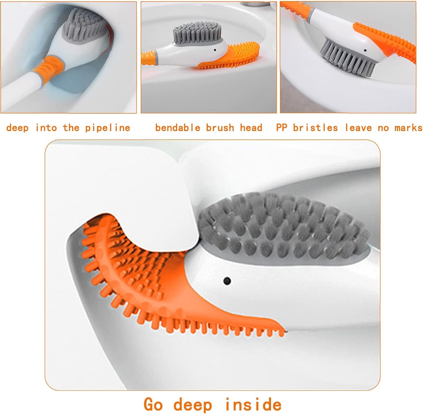 Duckling Silicone Toilet Brush - Automatic Opening and Closing Gravity Storage Rack