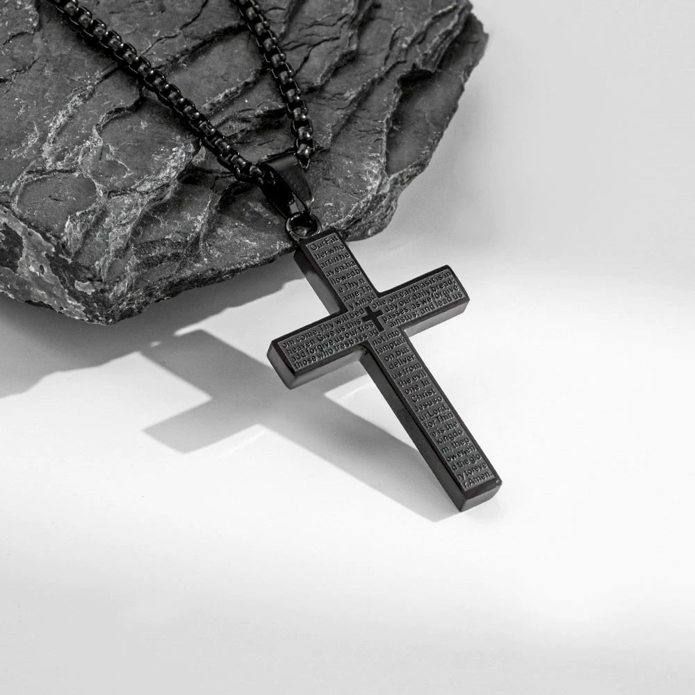 💖Last Day 49% OFF - ✝️Lord's Prayer Scibble Cross Necklace