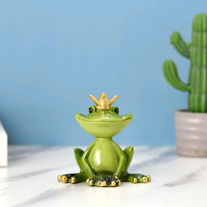 Handmade resin frog pastoral style art ornaments